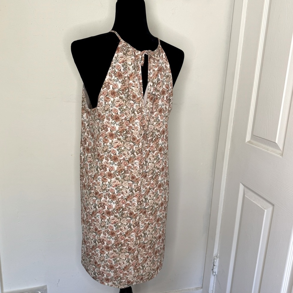 Forever 21 Fall Floral Halter Midi Dress Tie Back Large